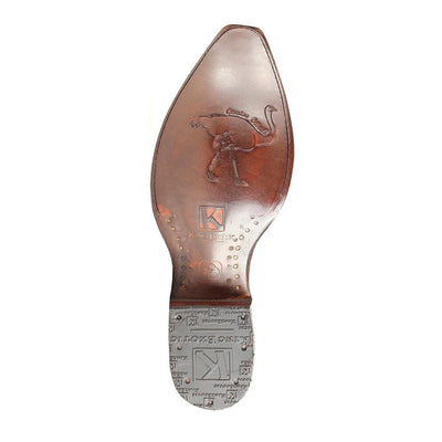 Men's Snip Toe Ostrich Leg Cognac Boots