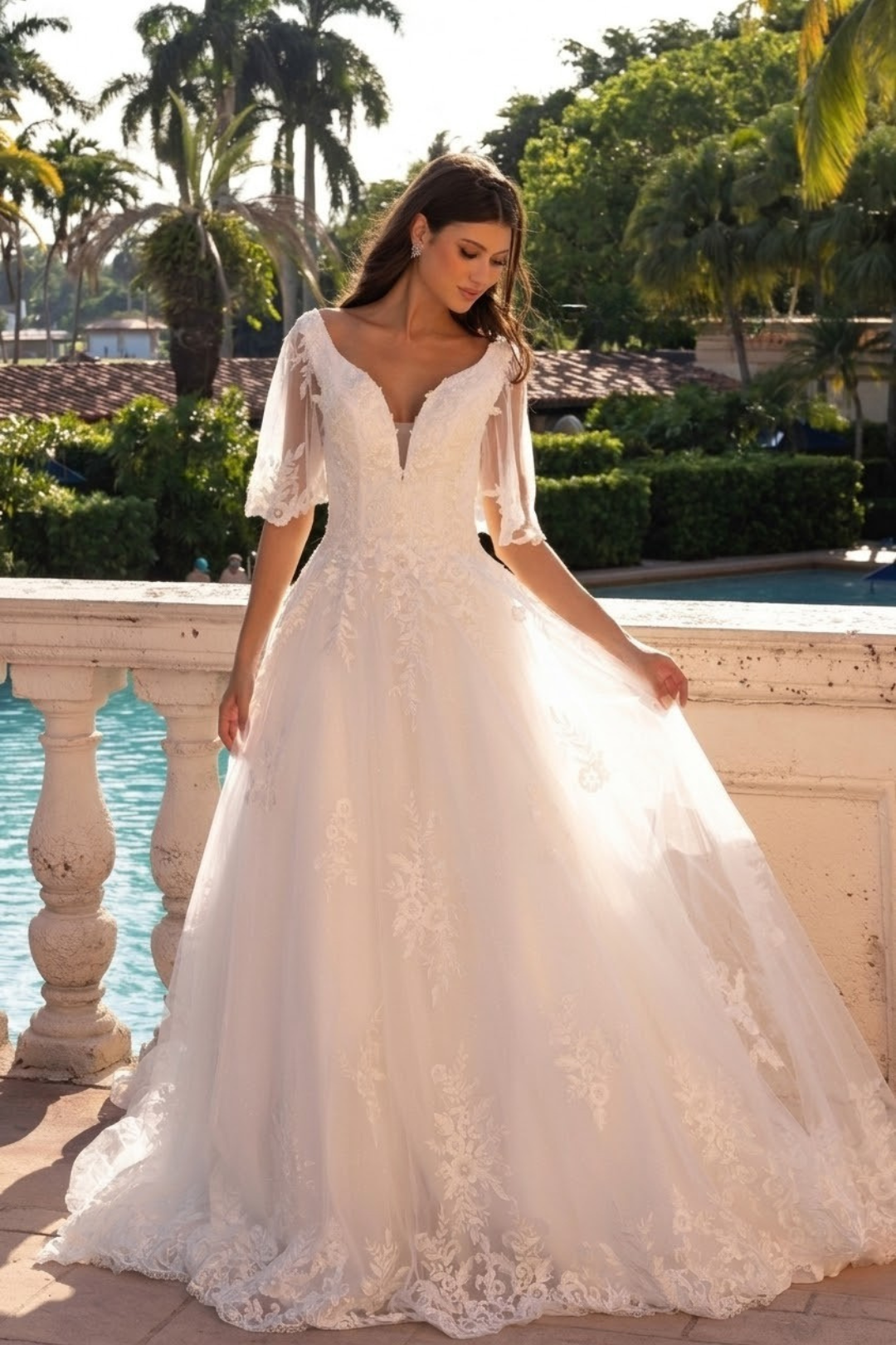 Primavera Couture 11134 - Embroidered Appliqué A-Line Wedding Dress