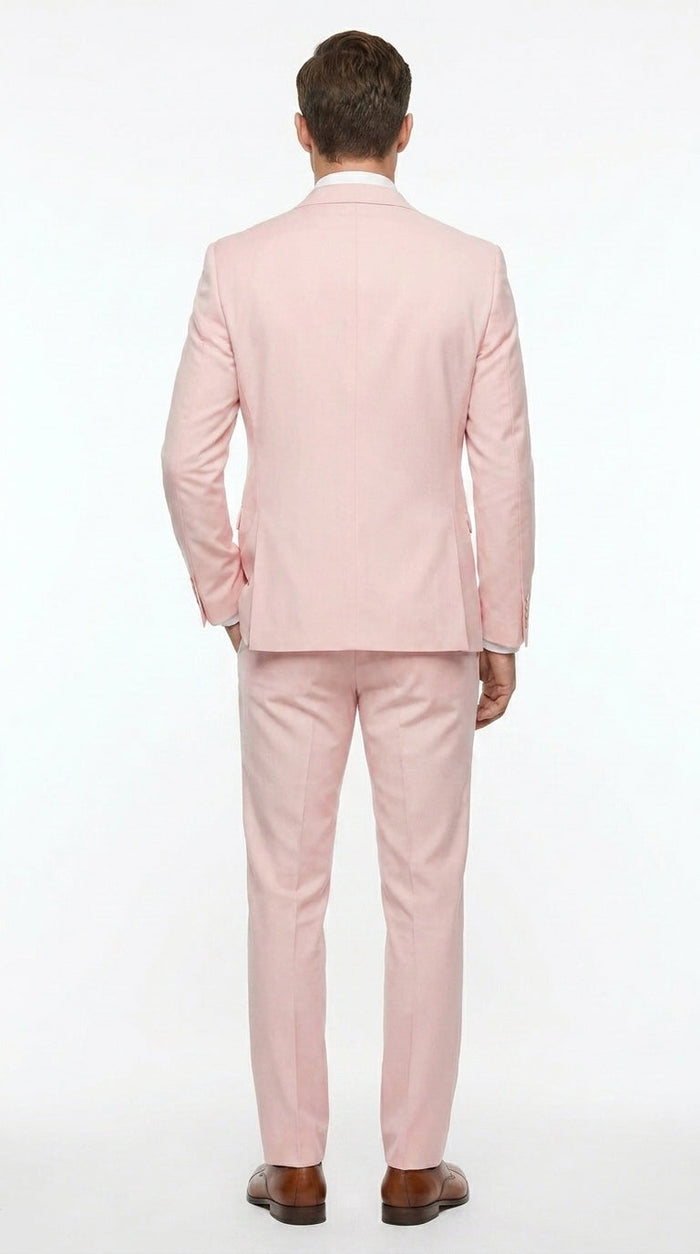 Men’s Light Pink 2 Piece Suit, Formal Dress Suit for Weddings, Prom, Parties, Summer Events Slim Fitted By Vitali