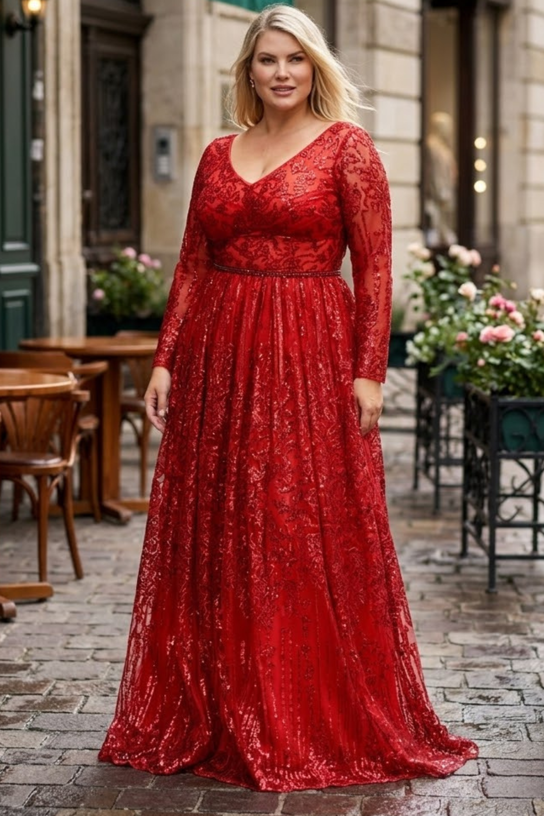 Plus Size Long Evening Gown Maxi Formal Dress for Women
