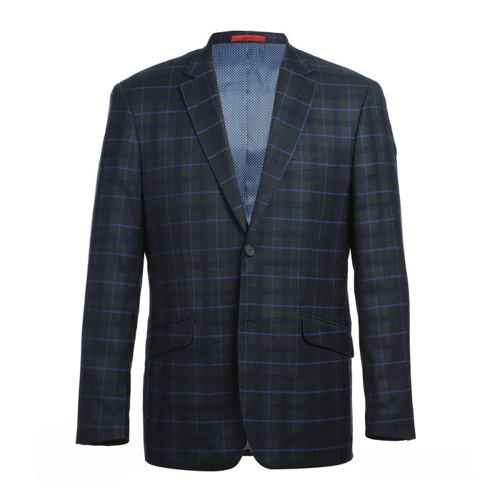 Men's Checked Classic Fit Suit by Renoir