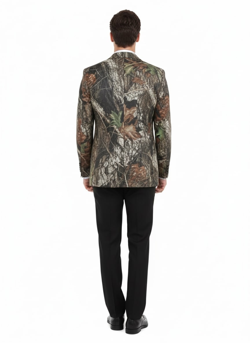 Men's Camo Sport Jacket - Green & Brown Blazer