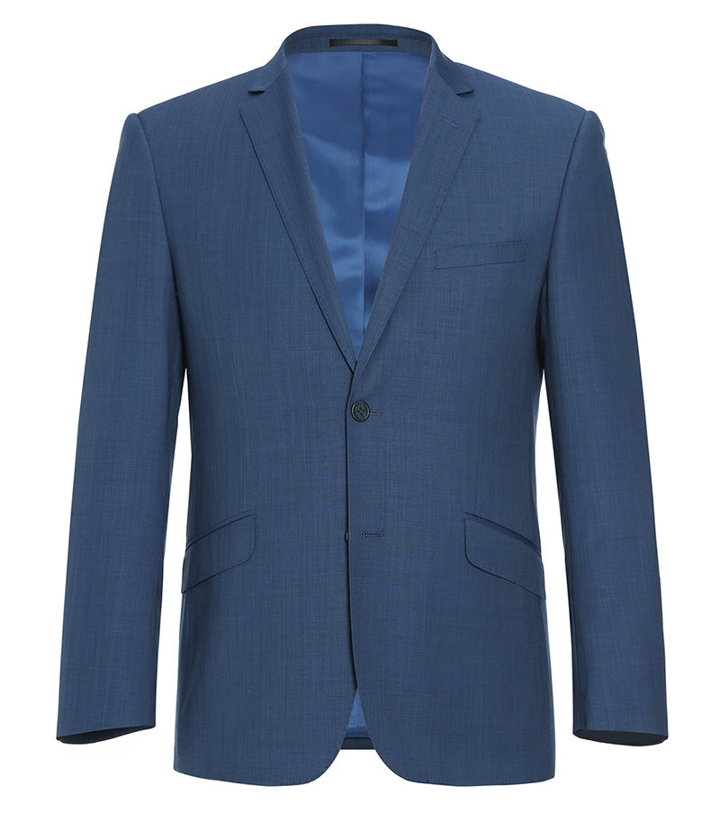 Wool Slim Fit 2 Piece Suit in Blue