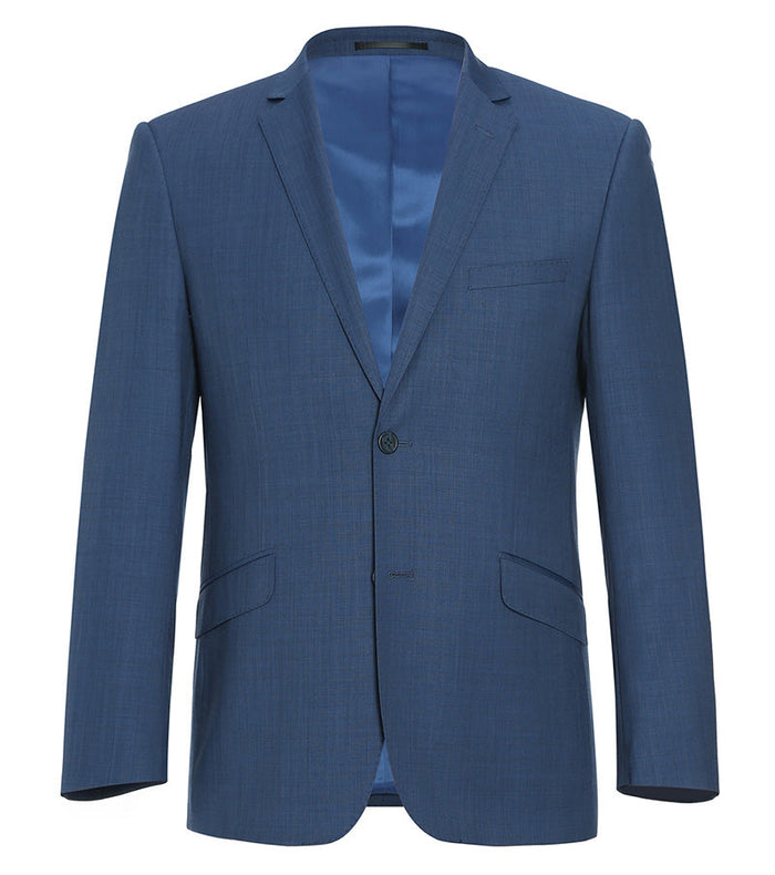 Wool Slim Fit 2 Piece Suit in Blue