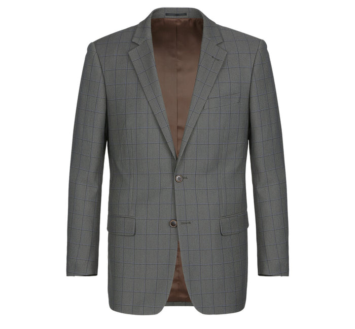 Men's Windowpane Check Two Piece Classic Suit