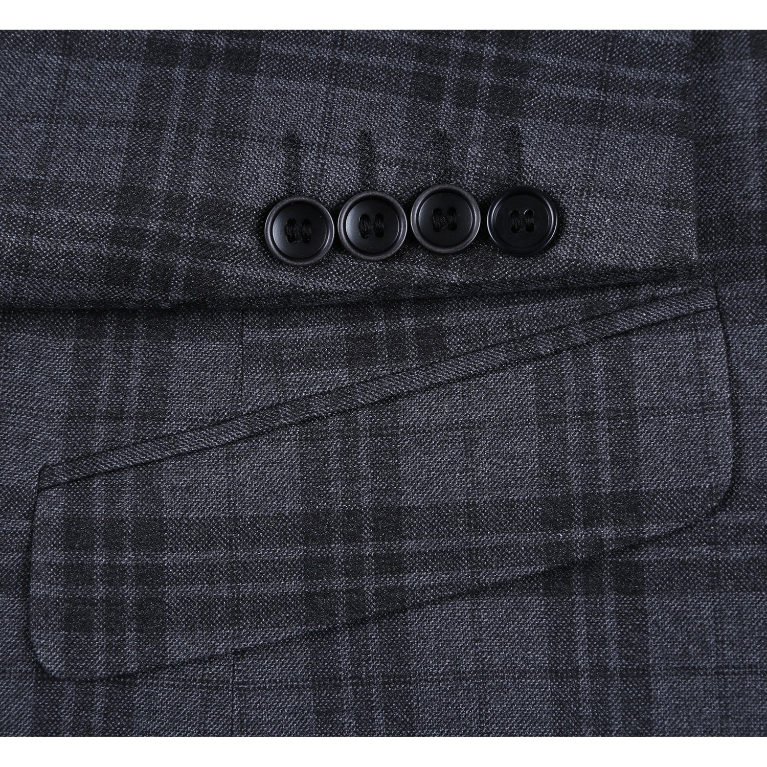 294-15 Men's Slim Fit Checked Suit by Renoir