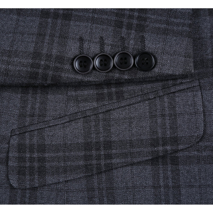 294-15 Men's Slim Fit Checked Suit by Renoir