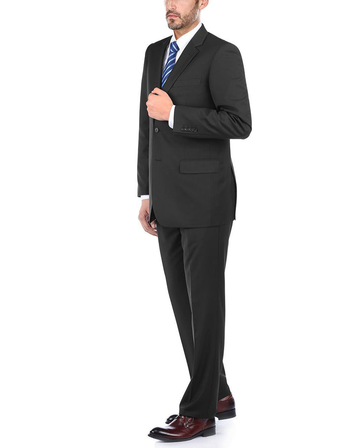 Bevagna Black Wool 2 Piece Suit Regular Fit