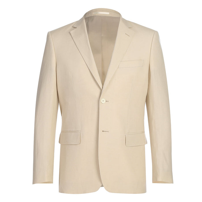611-3 Men's Slim Fit Checked Linen Suit by Renoir