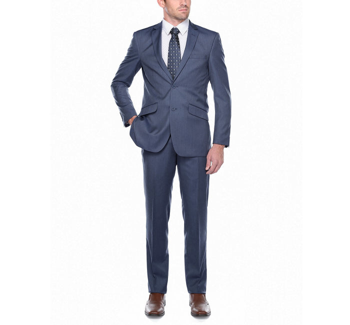 Men's Slim Fit 2-Piece Notch Lapel Suit by Renoir