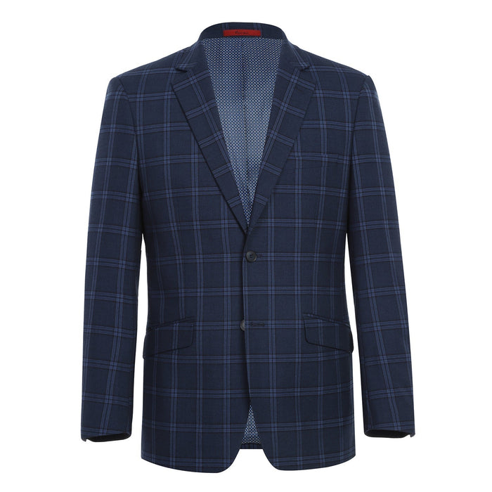 Men's Slim Fit Checked Suit 293-22 by Renoir