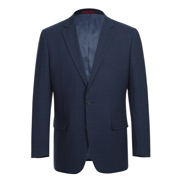 Men's Checked Classic Fit Suit by Renoir