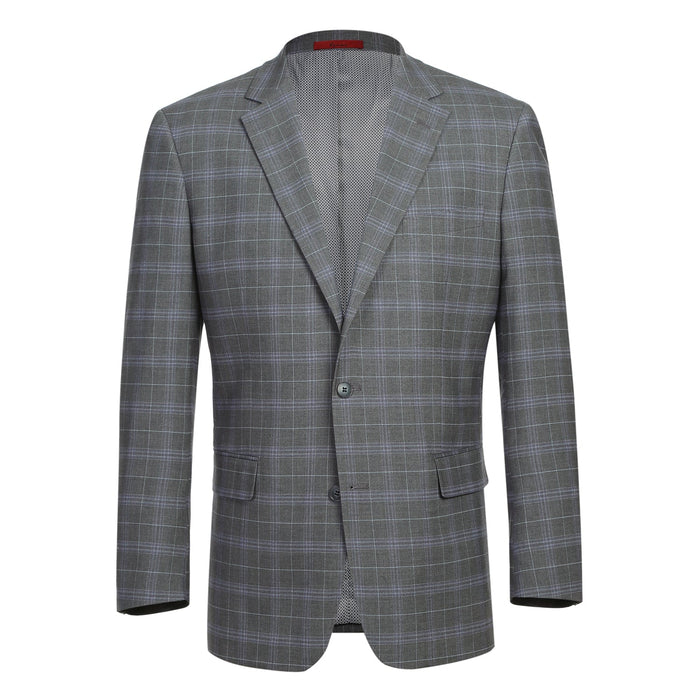 Men's Classic Fit Checked Suit by Renoir