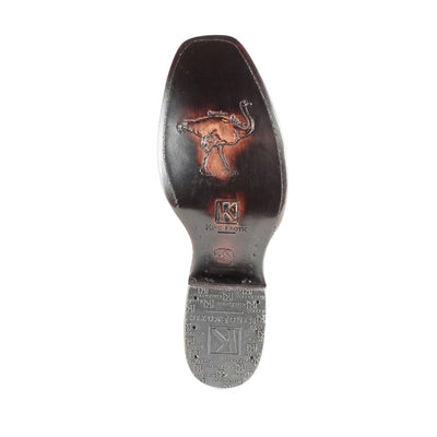 Handcrafted Ostrich Leg Boots, Dubai Toe Black Cherry