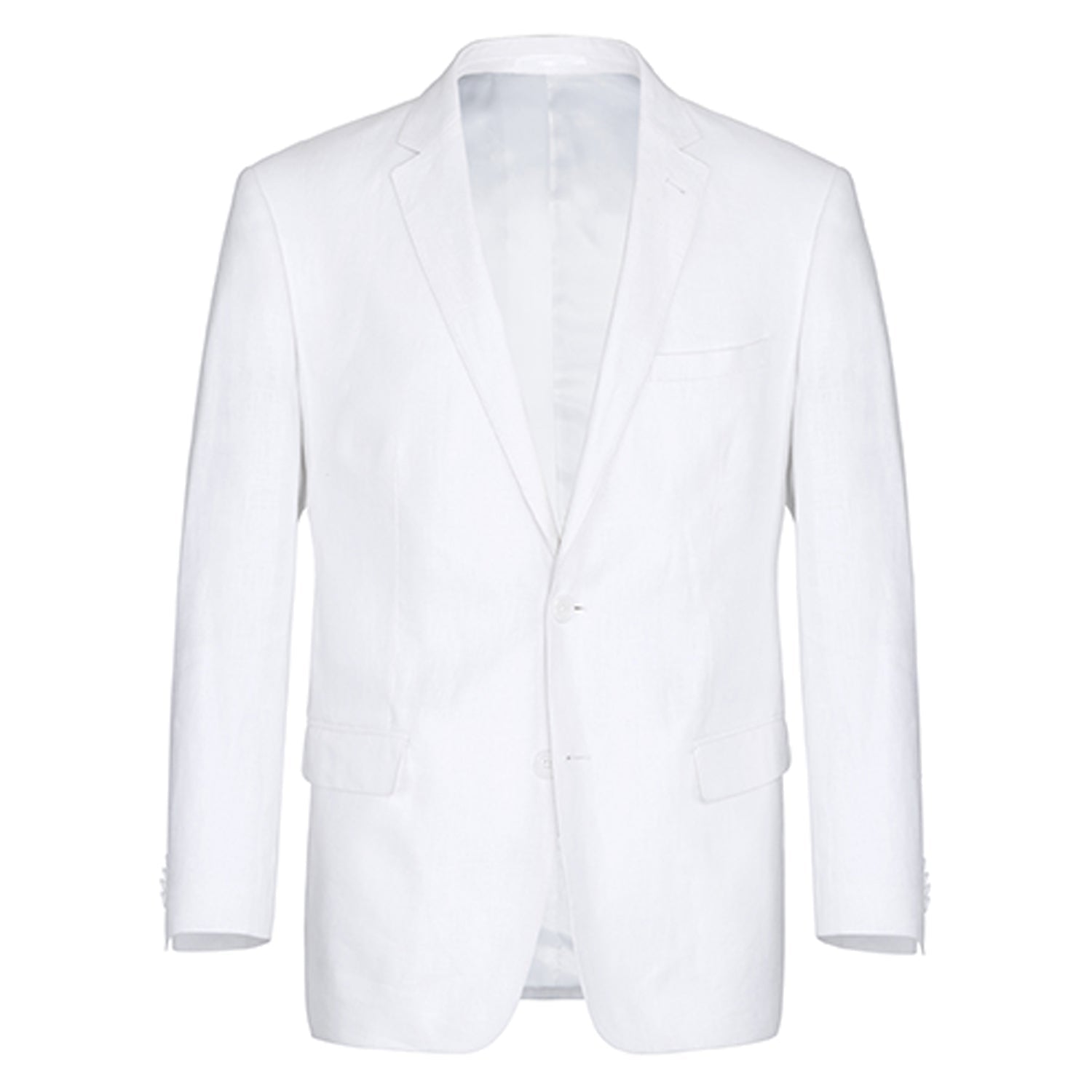 Men's White Linen Suit with Notch Lapel