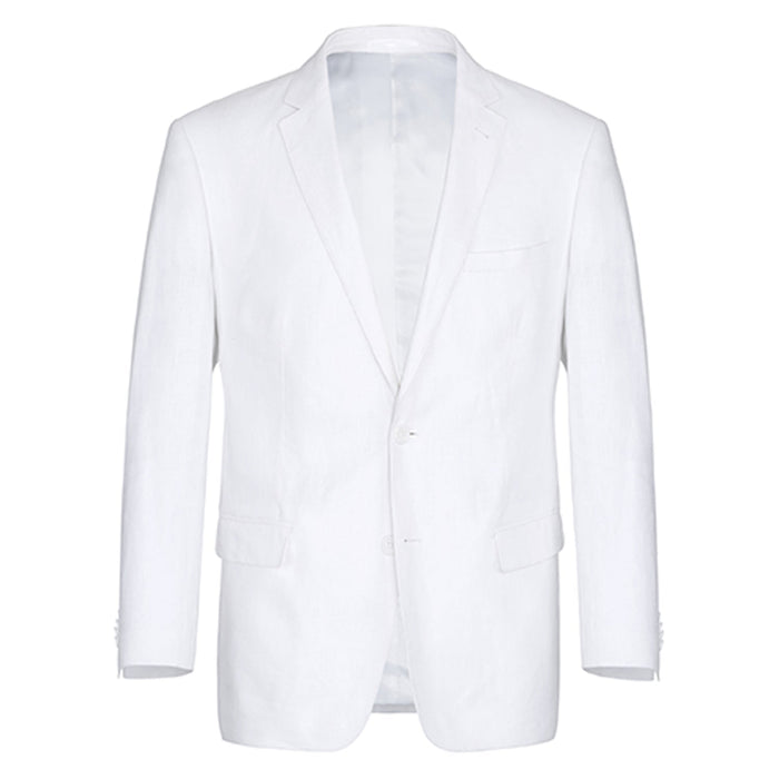 Men's White Linen Suit with Notch Lapel