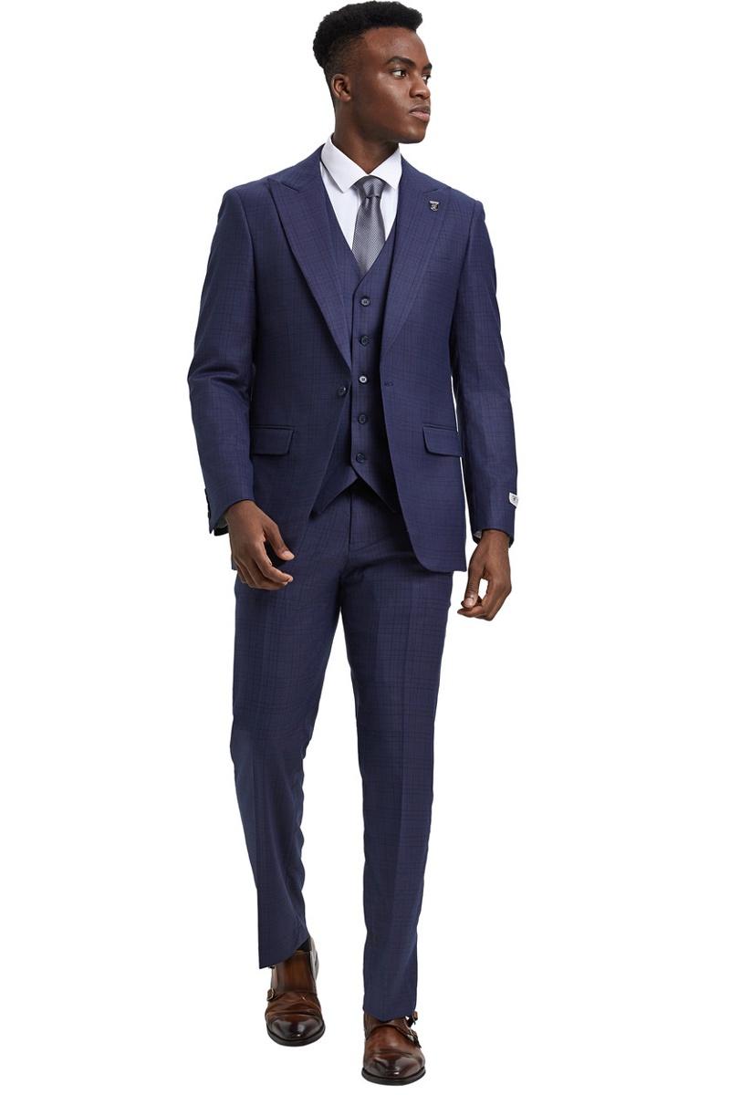 Stacy Adams Eggplant Purple Plaid Suit