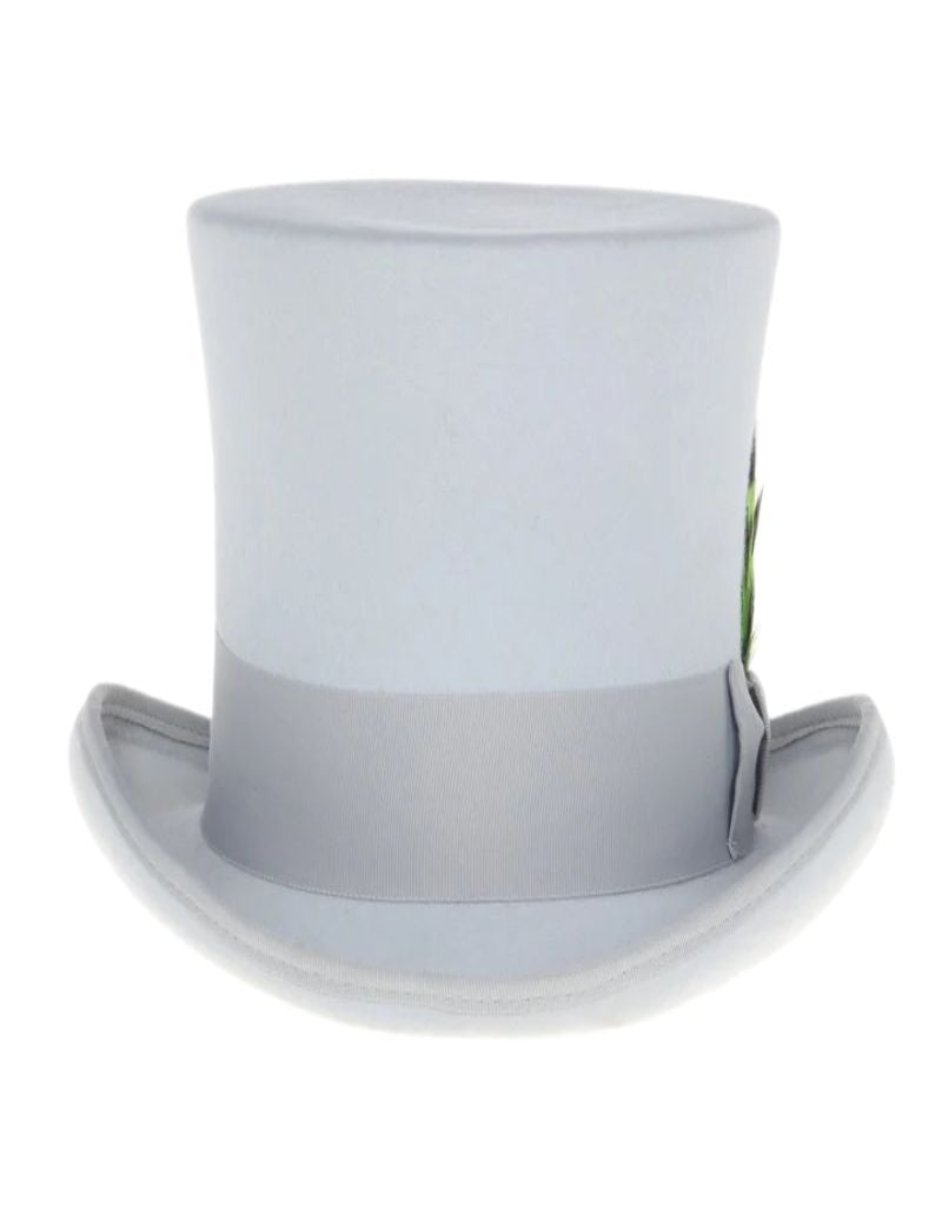 Victorian Steampunk Light Grey Felt Top Hat