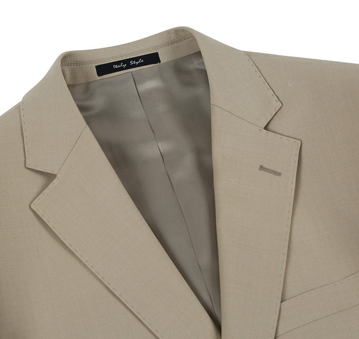 Bevagna Beige 100% Wool Regular Fit Suit