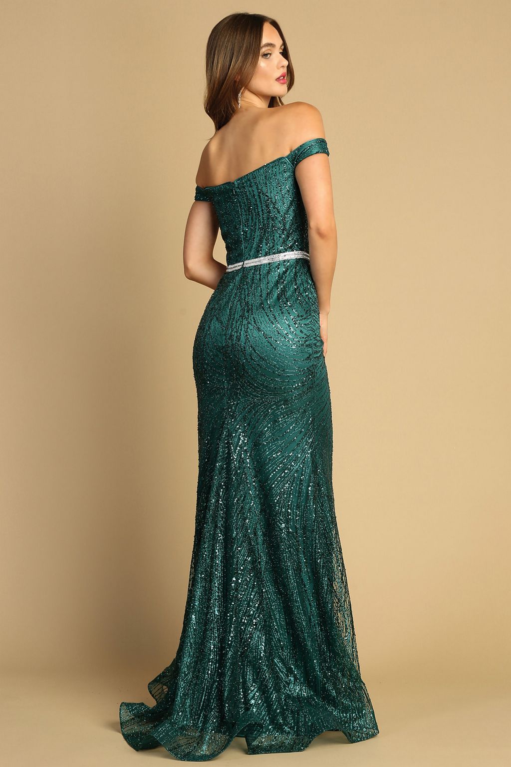 Adora Design 3093 Off Shoulder Beaded Sweetheart Fitted Prom Gown