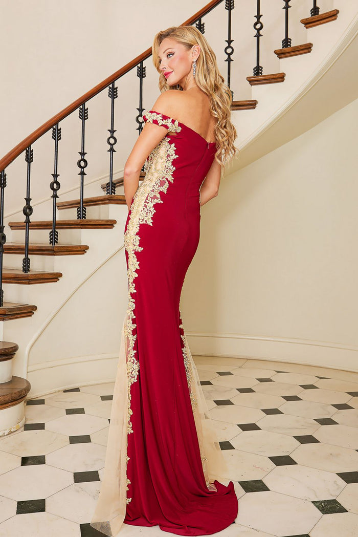 Adora Design 3117 Off-Shoulder Mermaid Long Applique Prom Dress