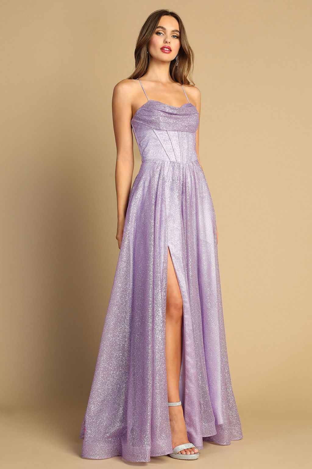 Adora Design 3170 Glitter Corset A-Line Long Formal Prom Dress