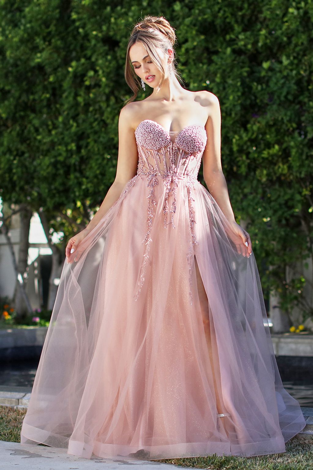 Adora Design 3262 Beaded Corset Strapless Ball Gown Prom Dress