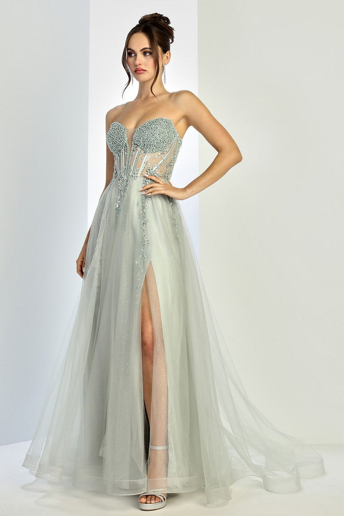 Adora Design 3262 Beaded Corset Strapless Ball Gown Prom Dress
