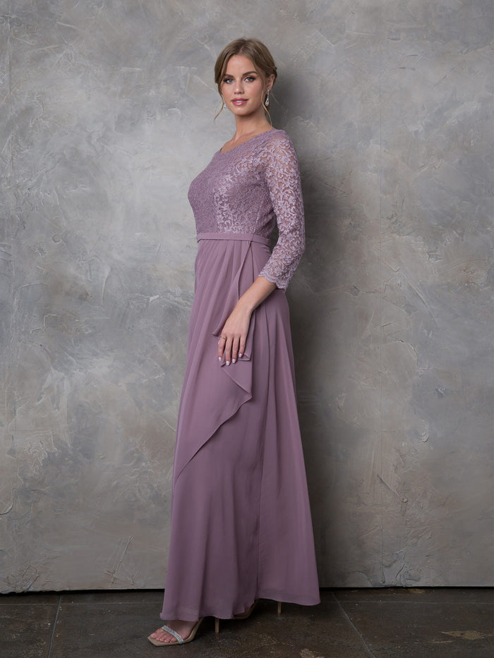 Eva Fashion 3446 3/4 Sleeve Mother of the Bride Dress Lace Ankle Length Formal Gown