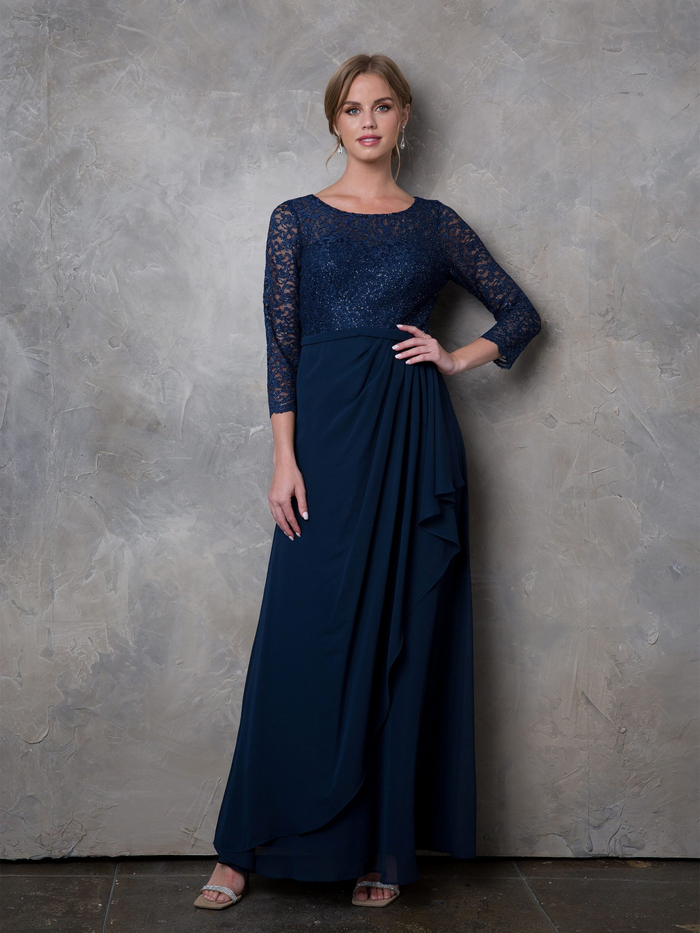 Eva Fashion 3446 3/4 Sleeve Mother of the Bride Dress Lace Ankle Length Formal Gown
