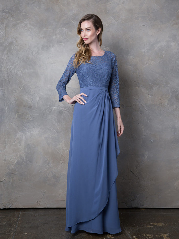 Eva Fashion 3446 3/4 Sleeve Mother of the Bride Dress Lace Ankle Length Formal Gown