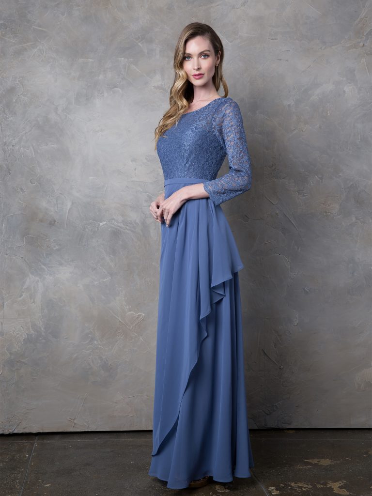 Eva Fashion 3446 3/4 Sleeve Mother of the Bride Dress Lace Ankle Length Formal Gown
