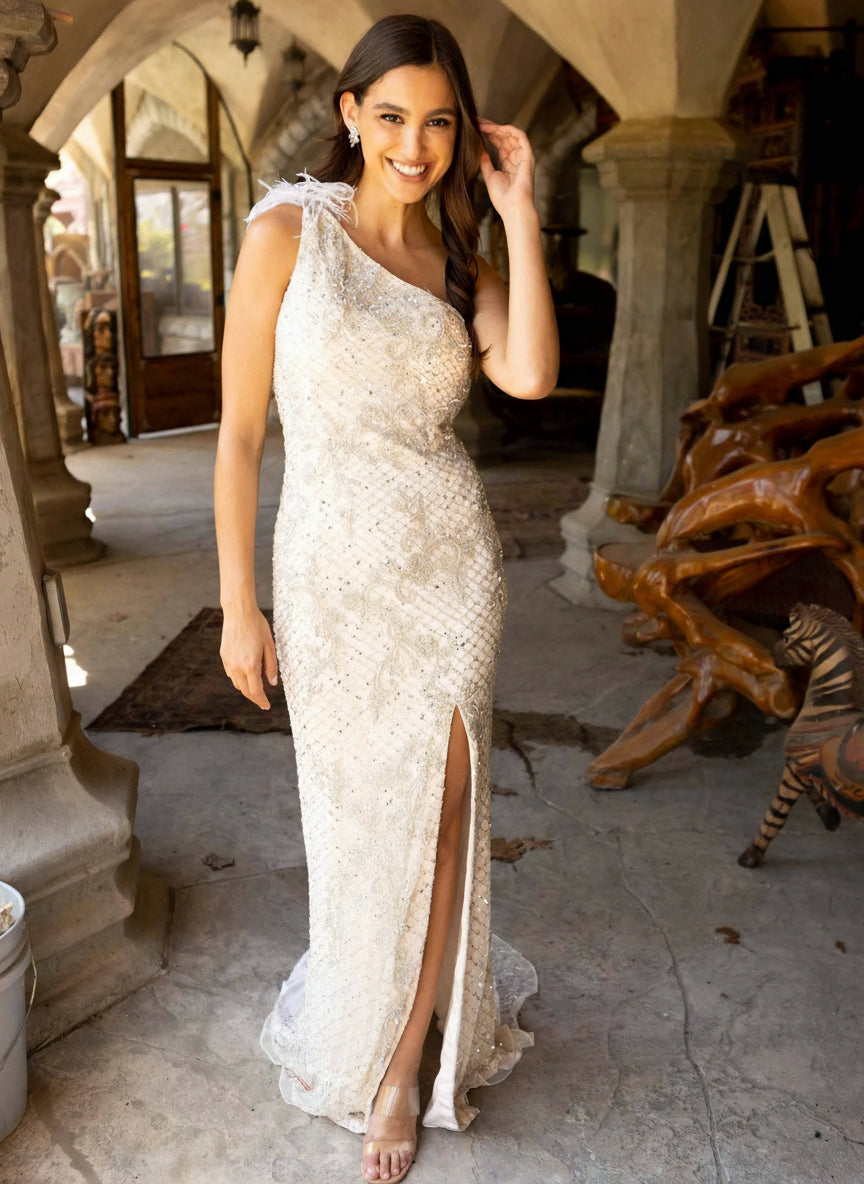 Primavera Couture 3921 - Beaded Sequin Evening Gown