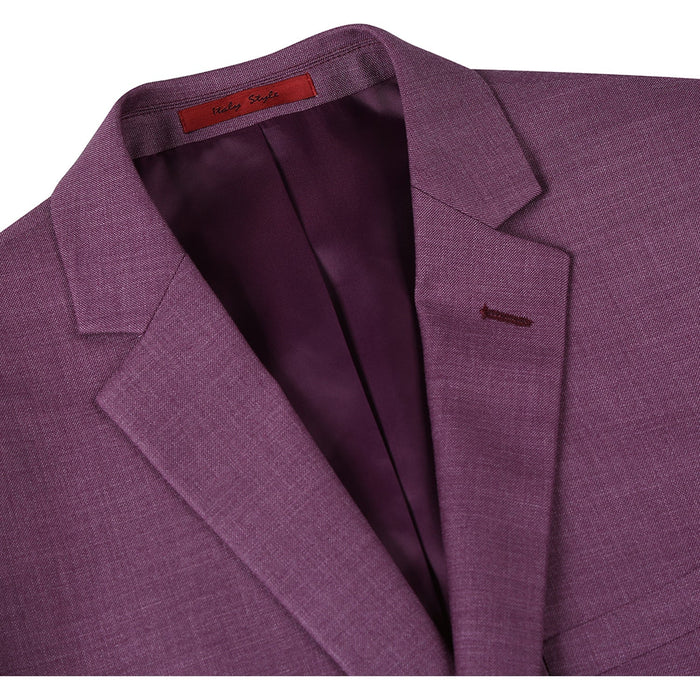Men's Slim Fit Berry Suit with Notch Lapel