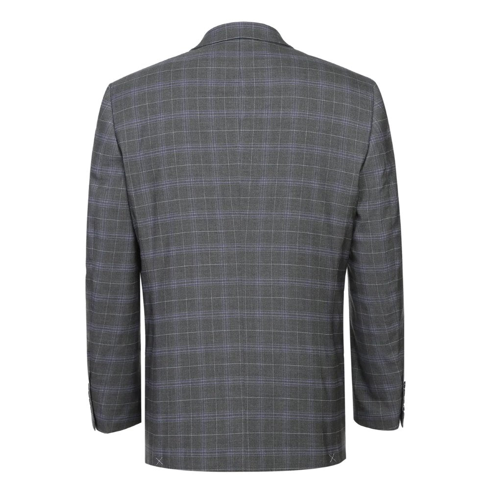 Men's Gray Check 2 Piece Suit by Renoir