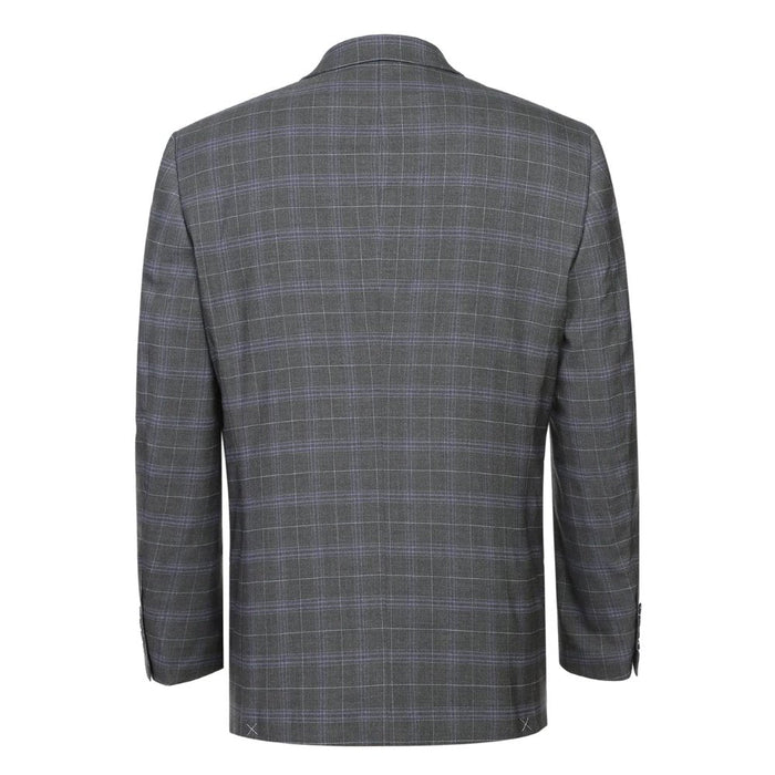 Men's Gray Check 2 Piece Suit by Renoir