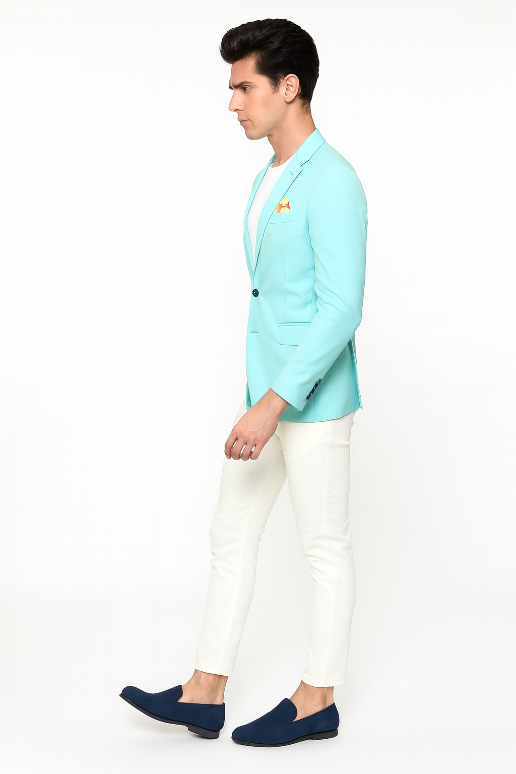 Men’s Aqua Slim Fit Blazer with Floral Lining