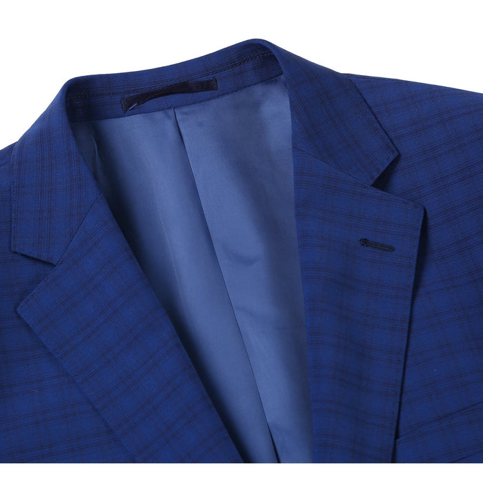 Men's Classic Fit Wool Blend Checked Suit by Renoir
