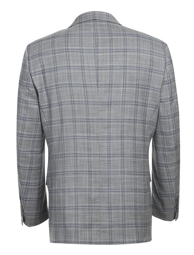 Lozano Gray Plaid Regular Fit 2 Piece Suit