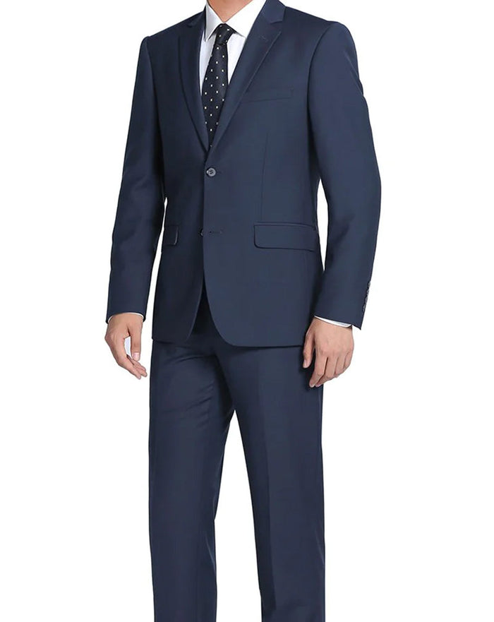 100% Virgin Wool Regular Fit Blue Suit (Limited Sizes)