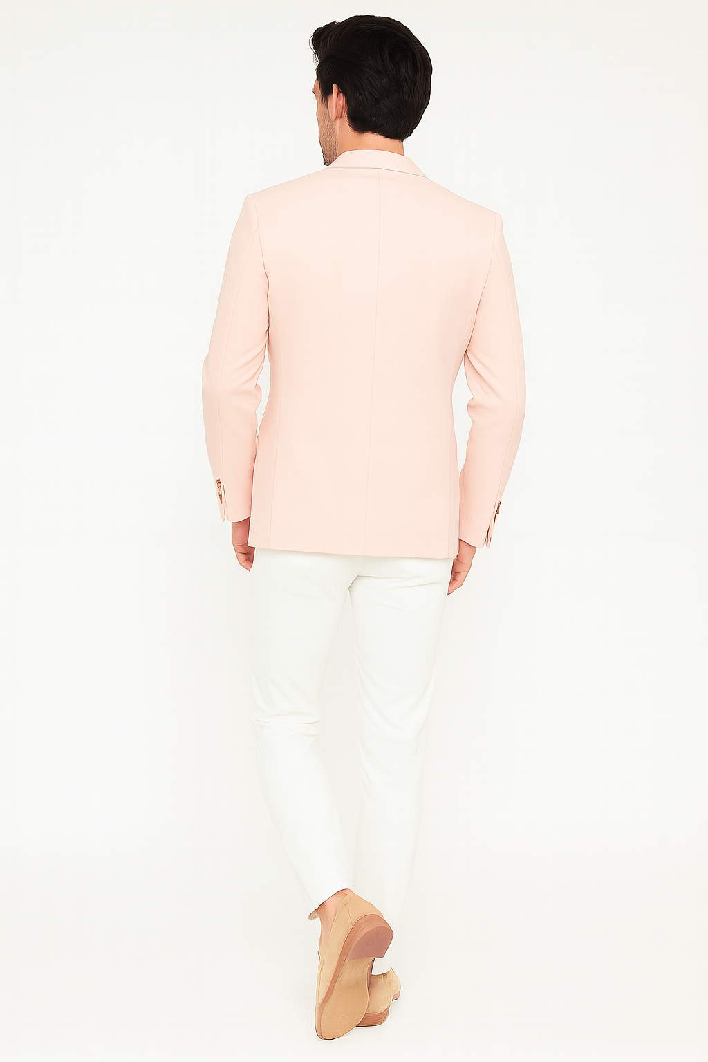 Men’s Blush Pink Slim Fit Two-Button Blazer