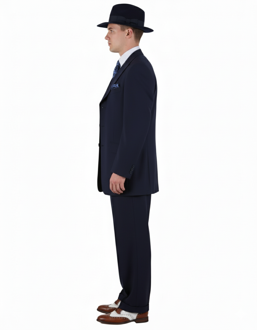 Men’s Navy Zoot Suit Gangster 3-Piece Set