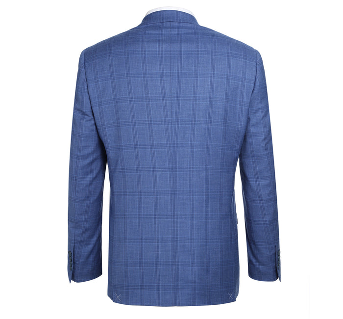 Men's Slim Fit Windowpane 2-Piece Stretch Suit