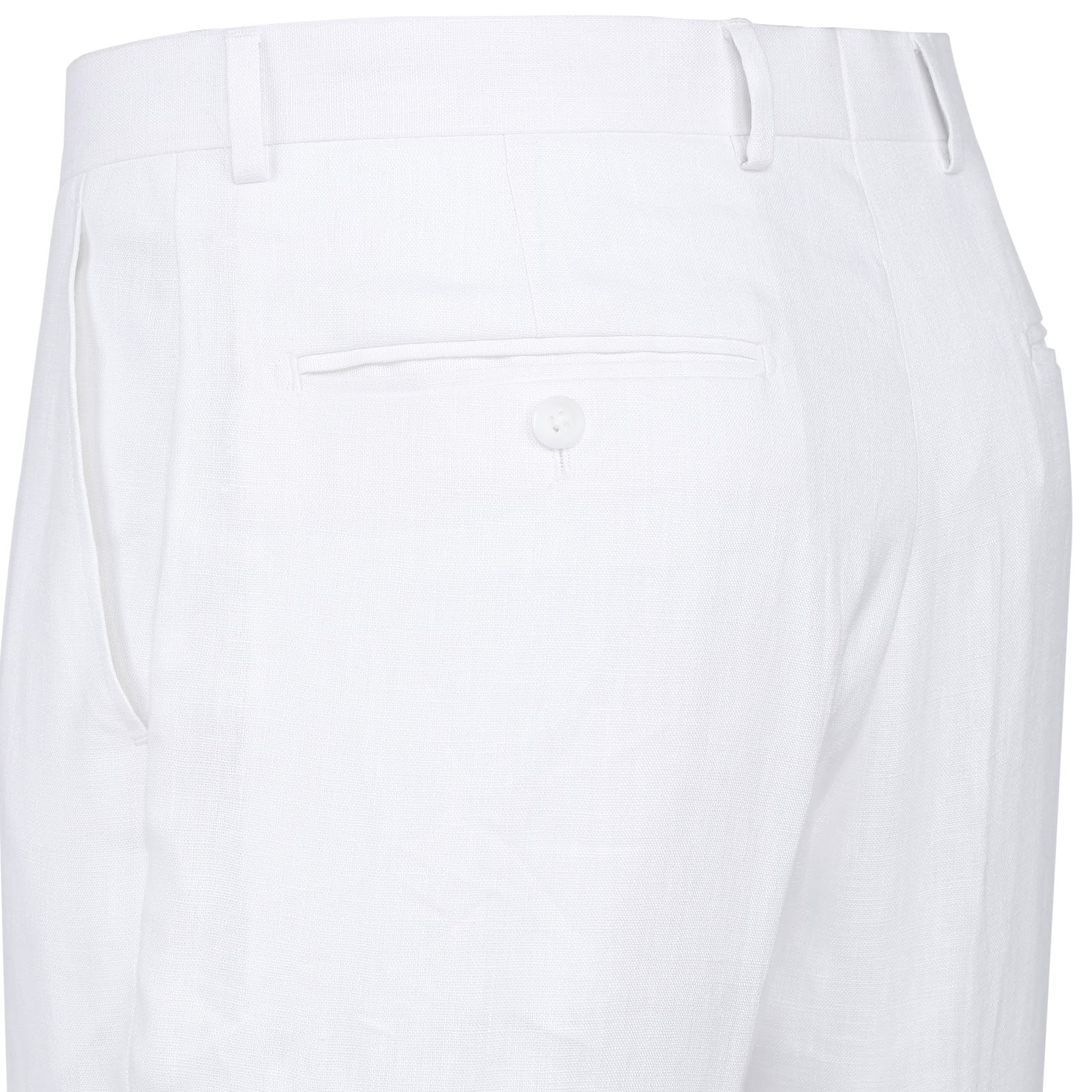 White Regular Fit Linen Suit, 2 Piece