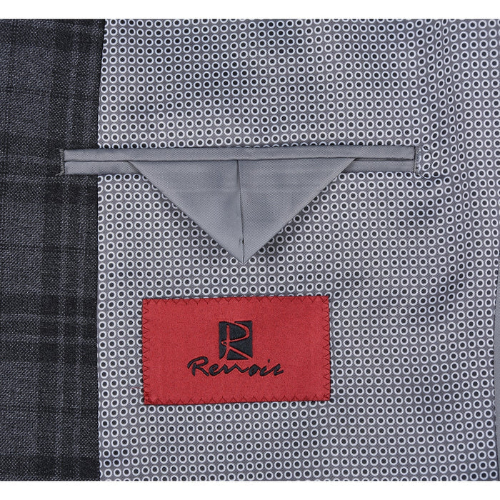 294-15 Men's Slim Fit Checked Suit by Renoir