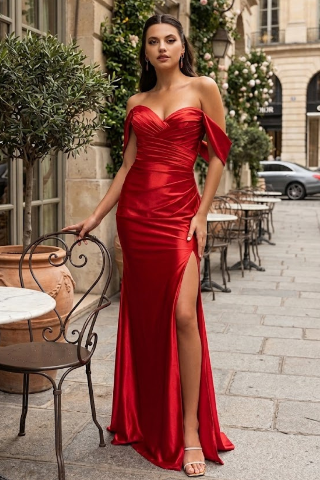 Gala Night Dress Off Shoulder Sheath Formal Dress By May Queen MQ2138B