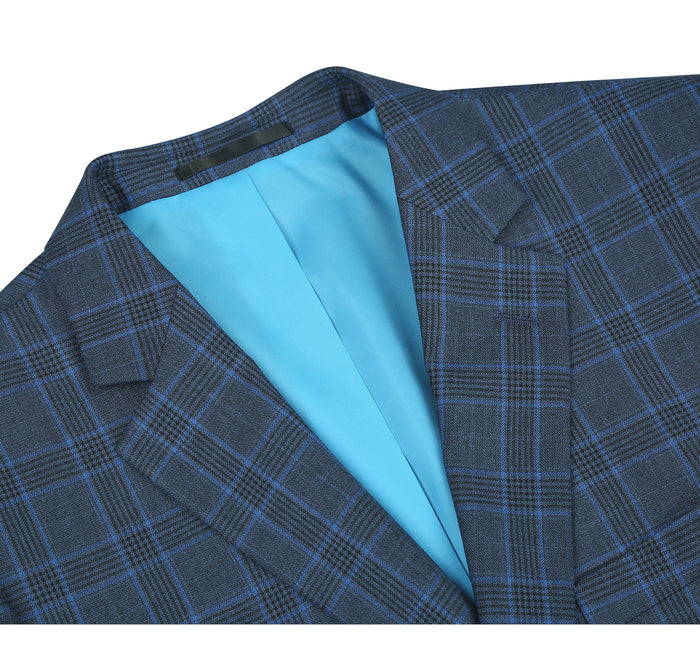 Men's Two Piece Classic Fit Windowpane Suit