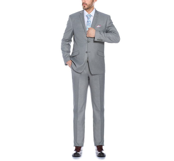 Men's Slim Fit Solid Stretch 2-Piece Suit by Renoir