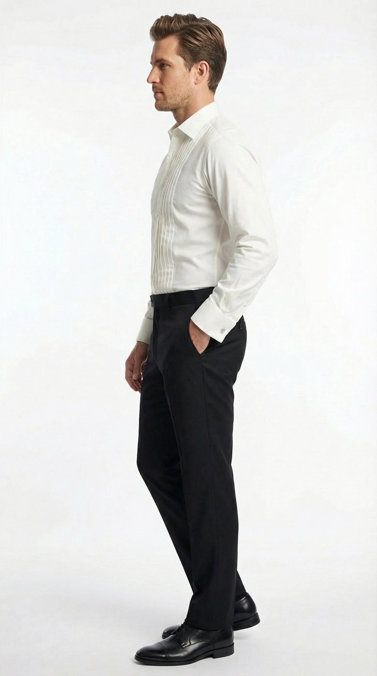 mens ivory dress shirt wedding Men's Ivory French Cuff Dress Shirt - Modern Fit Groom & Groomsmen Wedding Shirt