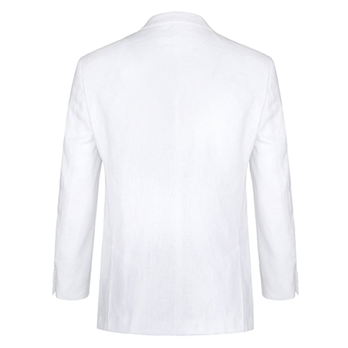 Men's White Linen Suit with Notch Lapel
